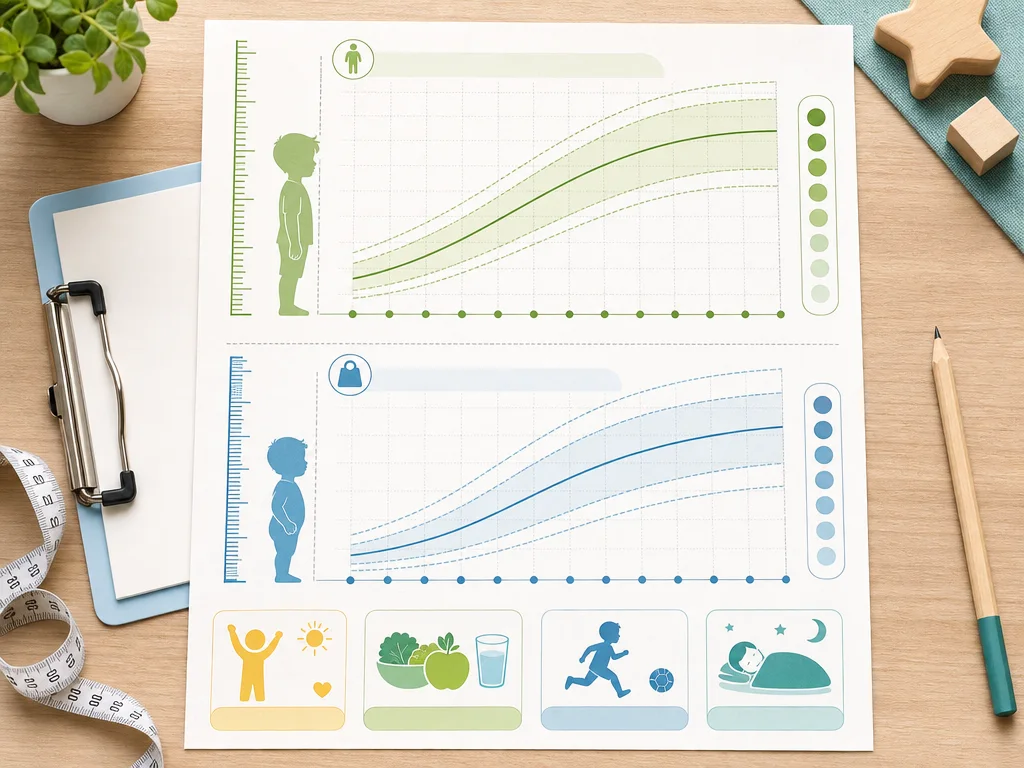 Printable child height and weight chart preview for ages 0 to 60 months